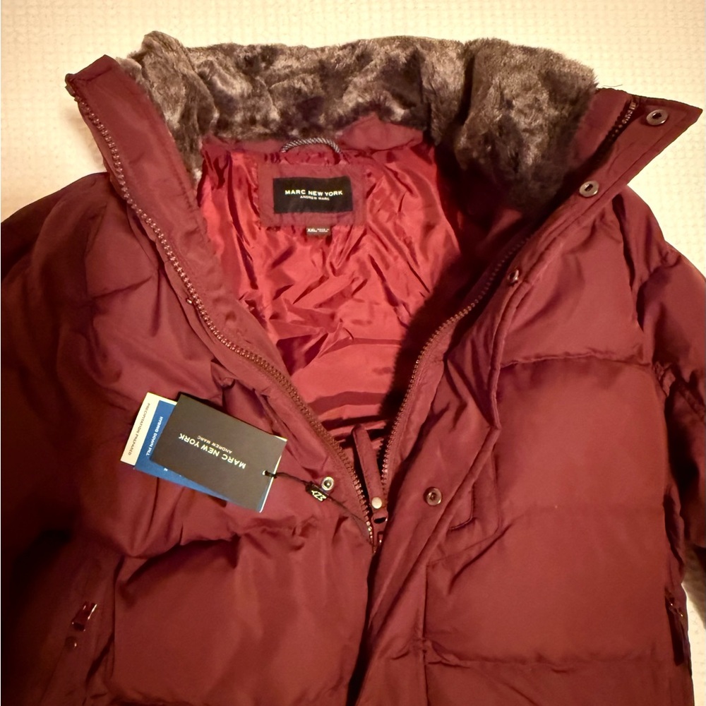 Men’s Marc New York Burgundy Real Down Jacket - XXL - New With Tags